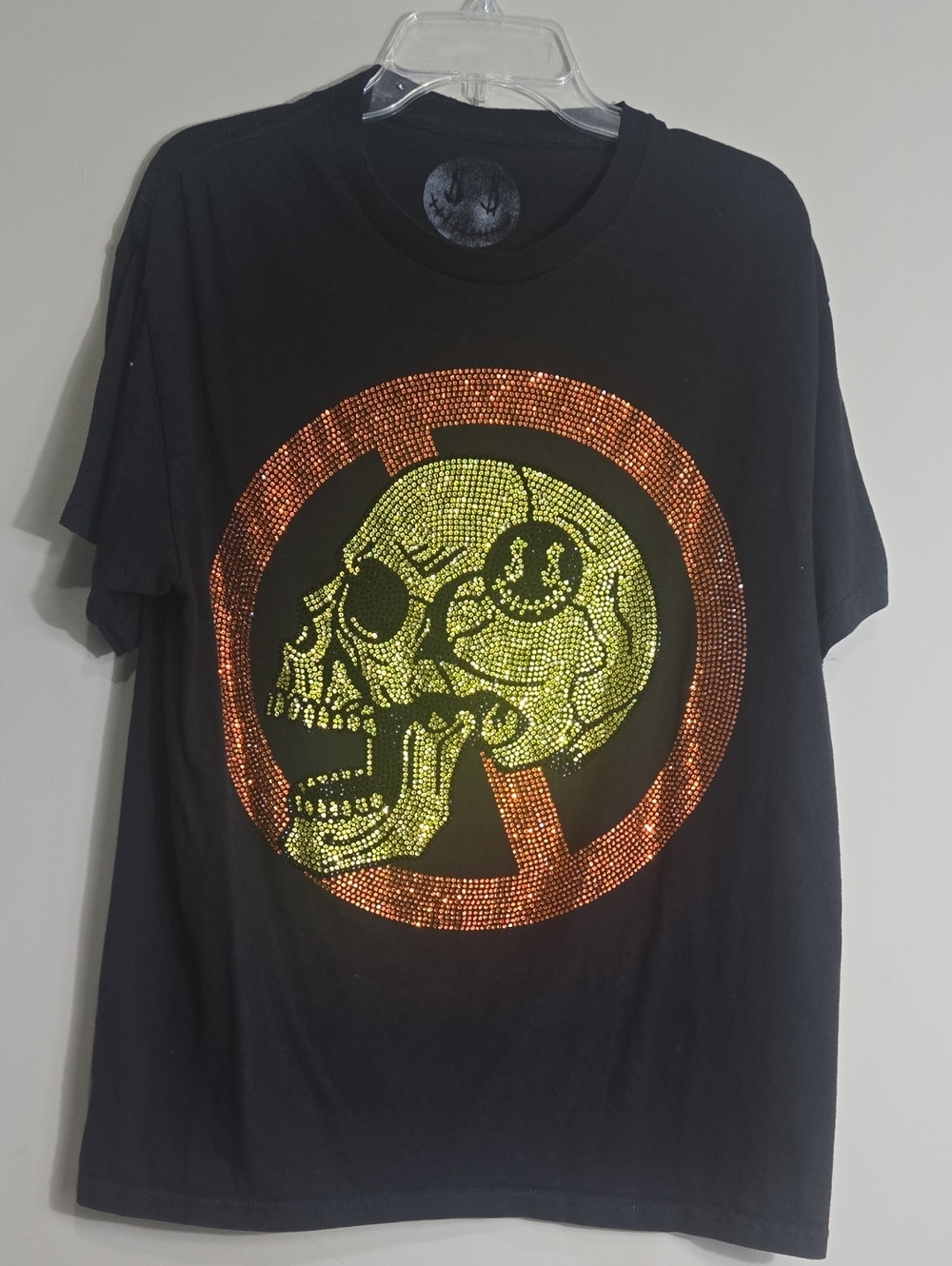 DeadWorld worldwide Rhinestone Skull Tee - "Public Enemy No. 1" Size L